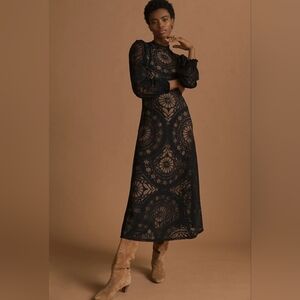 Anthropologie FARM Rio | Open-back Floral Midi Dress